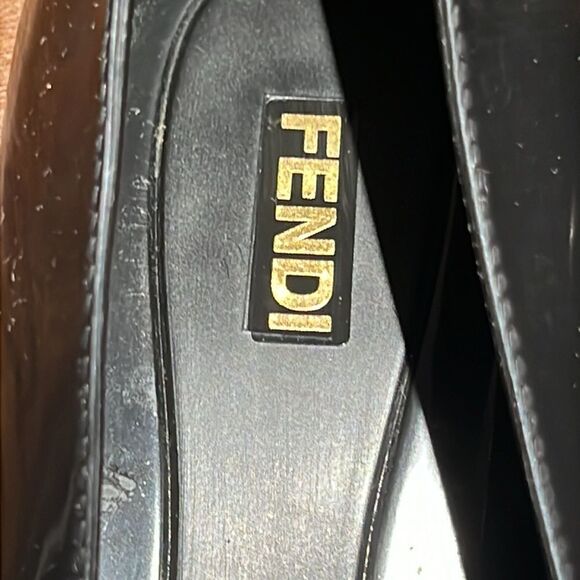 Fendi Black Jelly/Black Embellished PeepToe Ballet Flats Size 38/7-7.5.  B73 - Picture 4 of 11